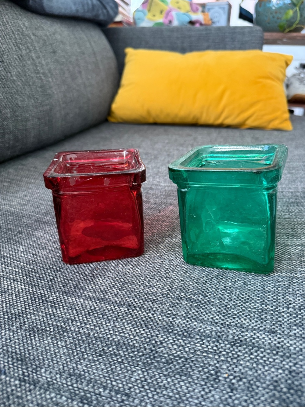 Red and Green Glass Votive Candle Holders - Home Accents Potterybarn